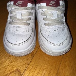 Nike Kids White and Red Sneakers